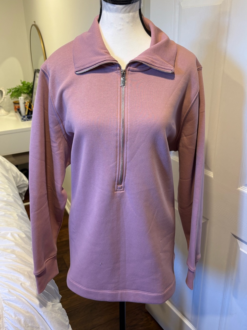 NWT PENN. Penningtons Mauve Pink Quarter Zip Pullover 2X